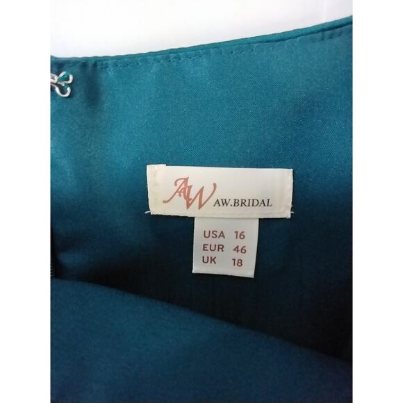 AW BRIDAL 16 2X plus deep lake green Ginevra formal party maxi dress NEW B21 - Picture 5 of 8